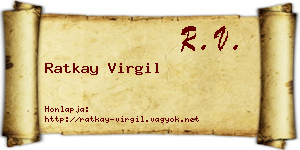 Ratkay Virgil névjegykártya
